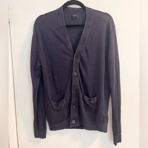 jcrew mens/unisex navy linen cardigan